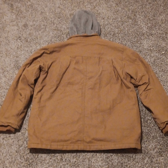 Genuine Dickies Men's Hooded Canvas Shirt Jacket Color Brown - Picture 5 of 8